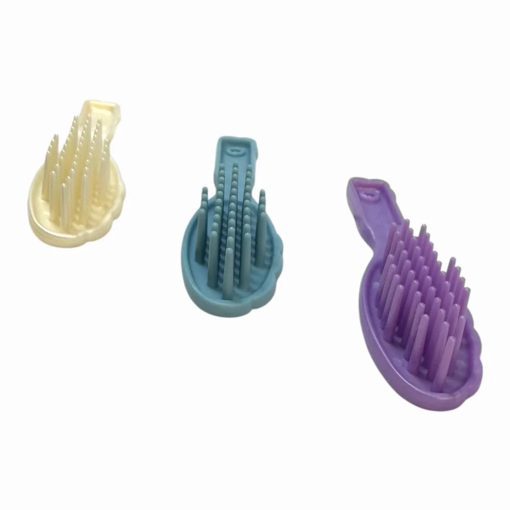 Barbie‎ Hair Brush Lot of (3) - White, Blue, Purple 1990s
